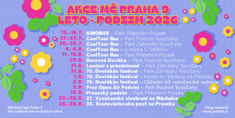 letní a podzimní akce  2026 MČ Praha 9