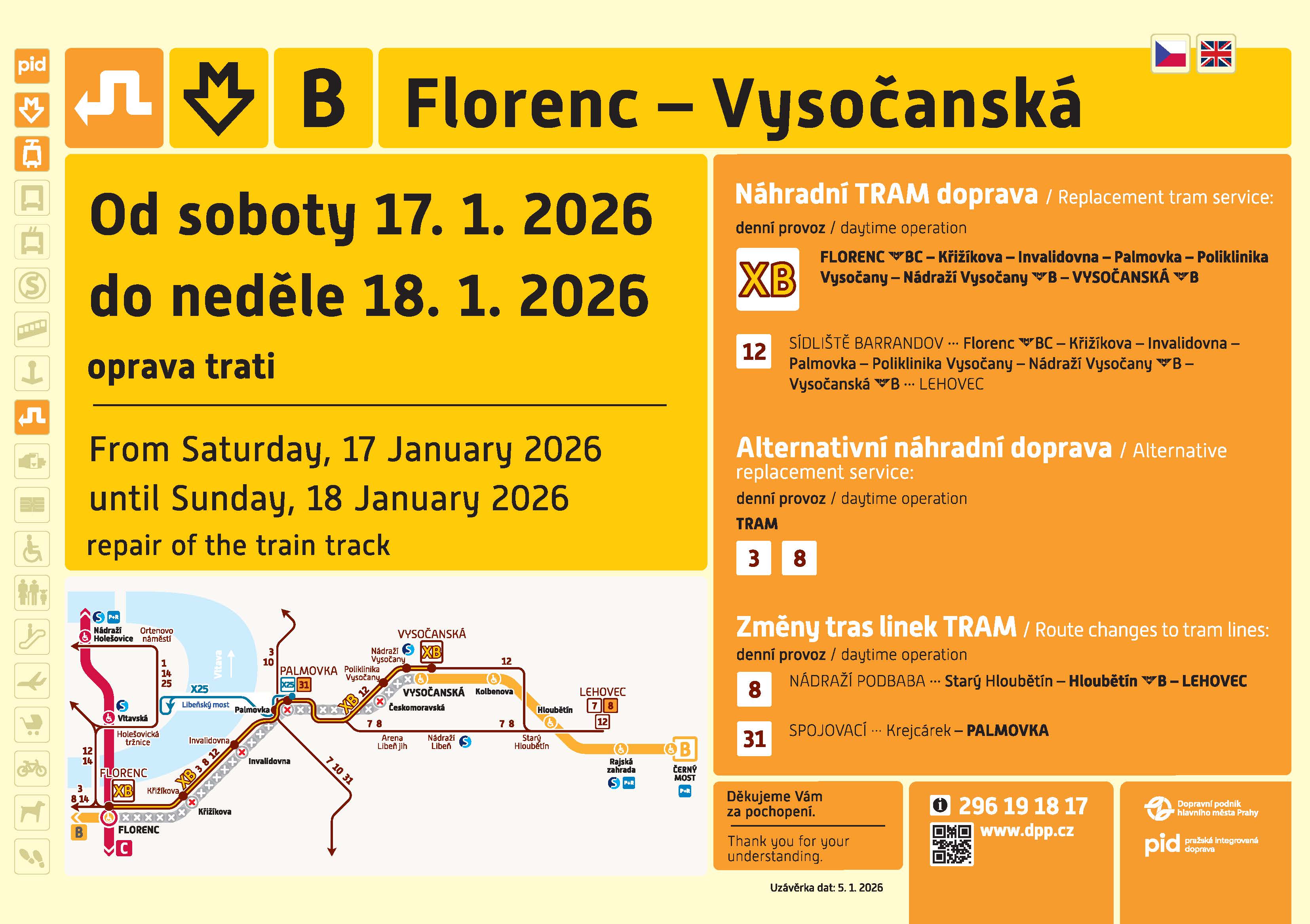 leták k opatření Florenc Vysočanská