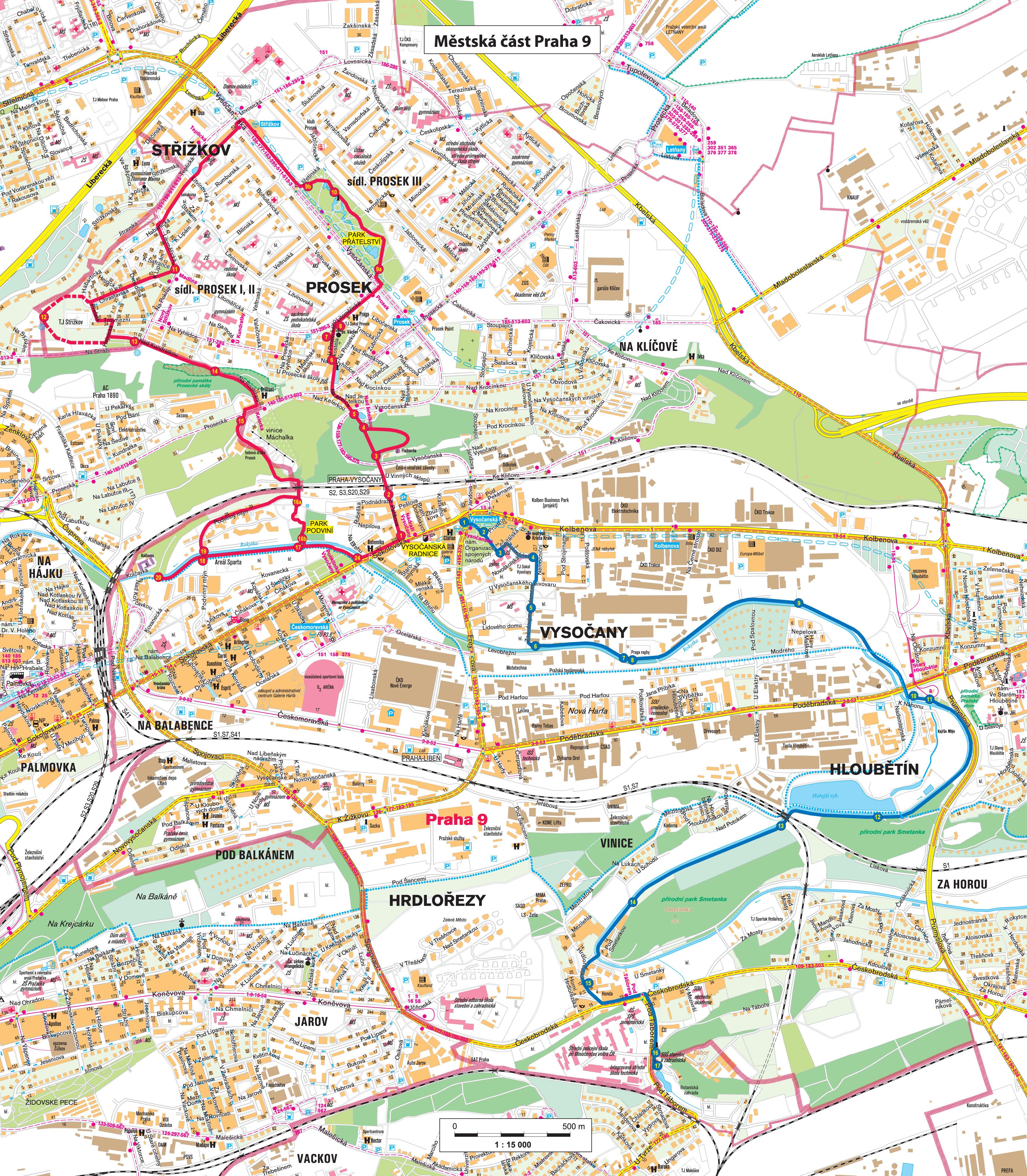 mapa praha 9 II. jihovýchodní stezka | Městská část Praha 9 mapa praha 9