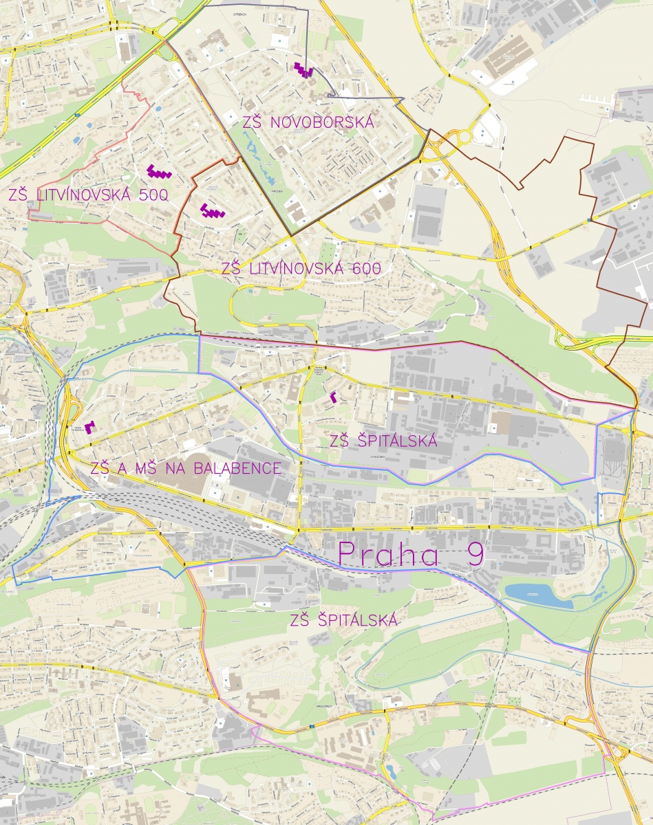 mapa praha 9 Spádové ulice základních škol Prahy 9 | Městská část Praha 9 mapa praha 9