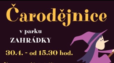 Čarodějnice v parku zahrádky