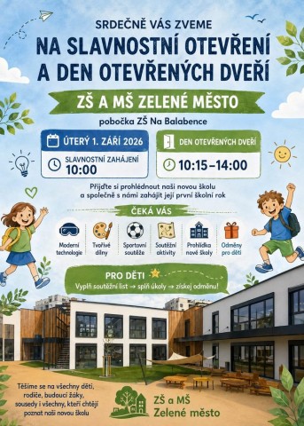 Den otevřených dveří ZŠ a MŠ Zelené město